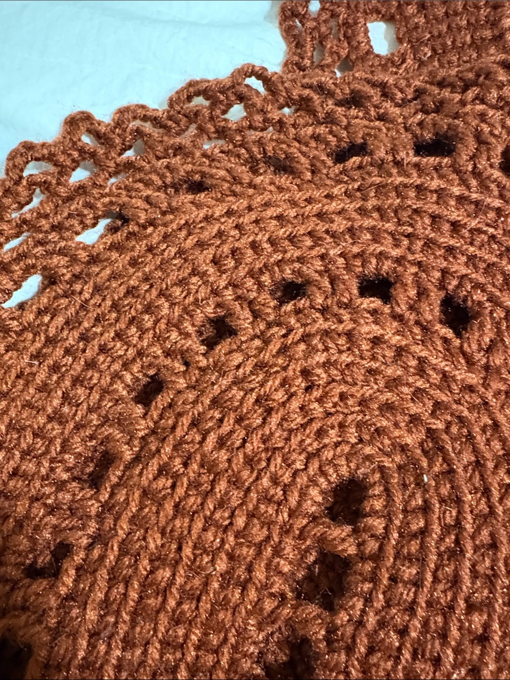 Vintage Brown Crochet Oval placemat- Home Accents - Picture 4 of 7